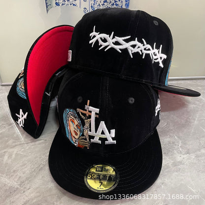 la full closure baseball cap velvet hat fully enclosed anti-street dance hat flat edge hat American plate hat foreign trade batch