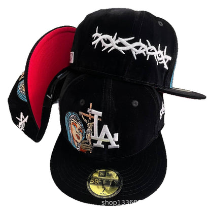 la full closure baseball cap velvet hat fully enclosed anti-street dance hat flat edge hat American plate hat foreign trade batch