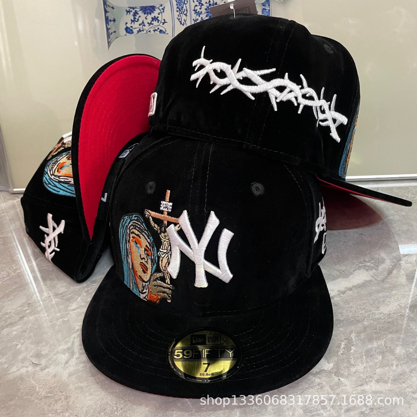 la full closure baseball cap velvet hat fully enclosed anti-street dance hat flat edge hat American plate hat foreign trade batch