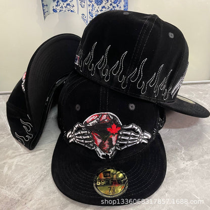 la full closure baseball cap velvet hat fully enclosed anti-street dance hat flat edge hat American plate hat foreign trade batch